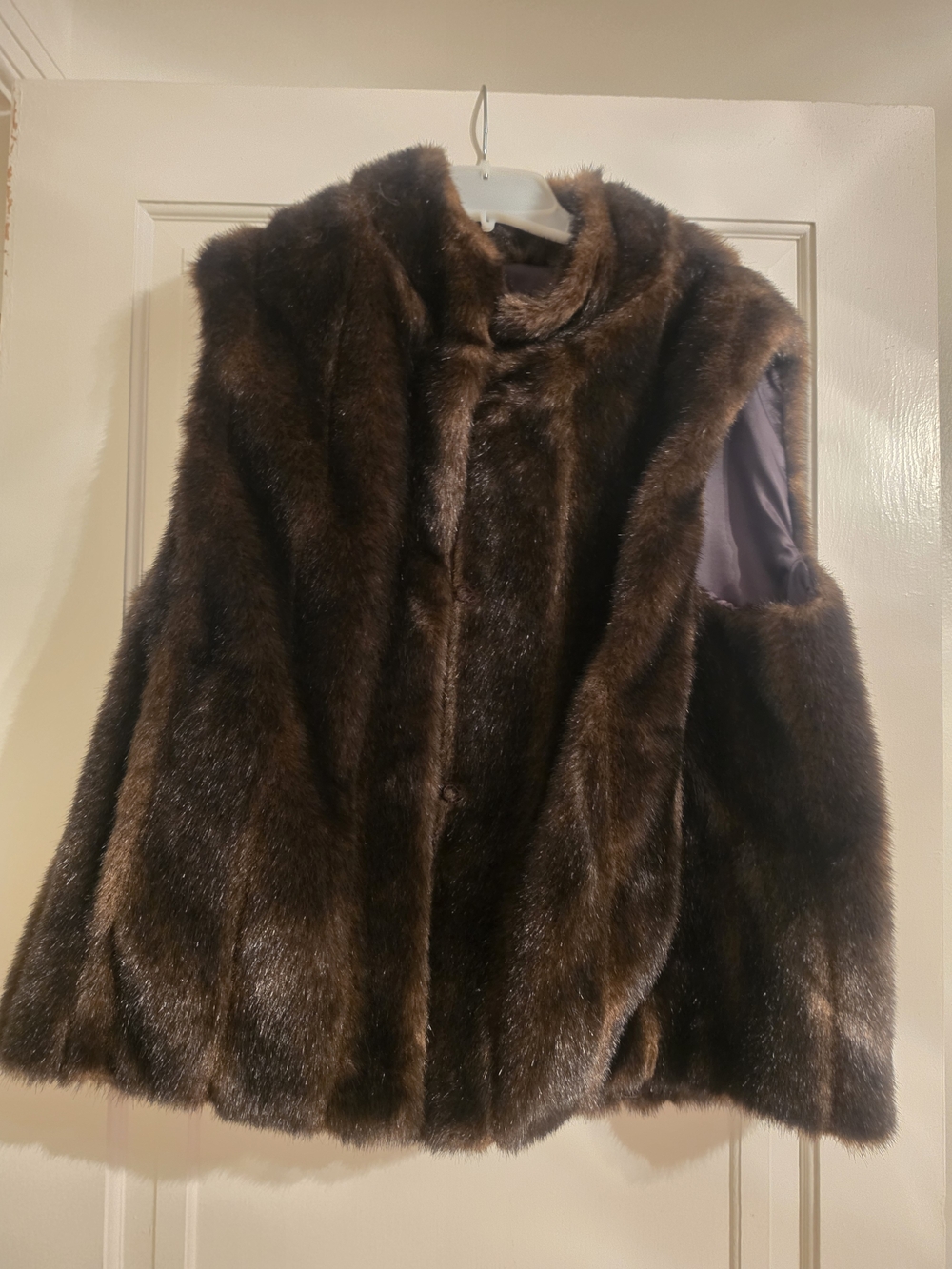 Fabulous Furs Dark Brown Faux Fur Vest